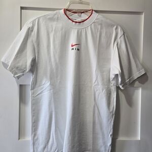 Nike White and Red Men's Short Sleeve Tee